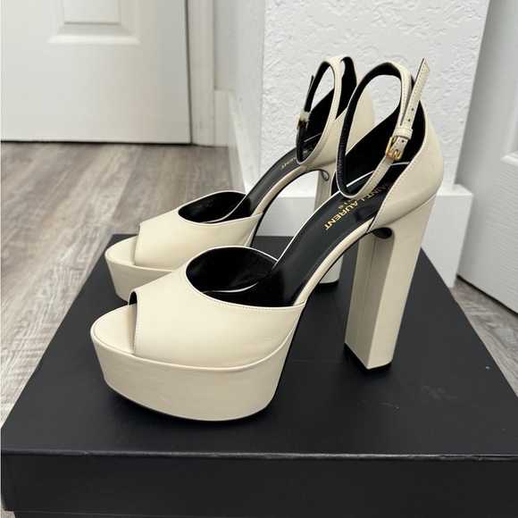 Saint Laurent Jodie Platform Sandals In Smooth Leather - Picture 6 of 15